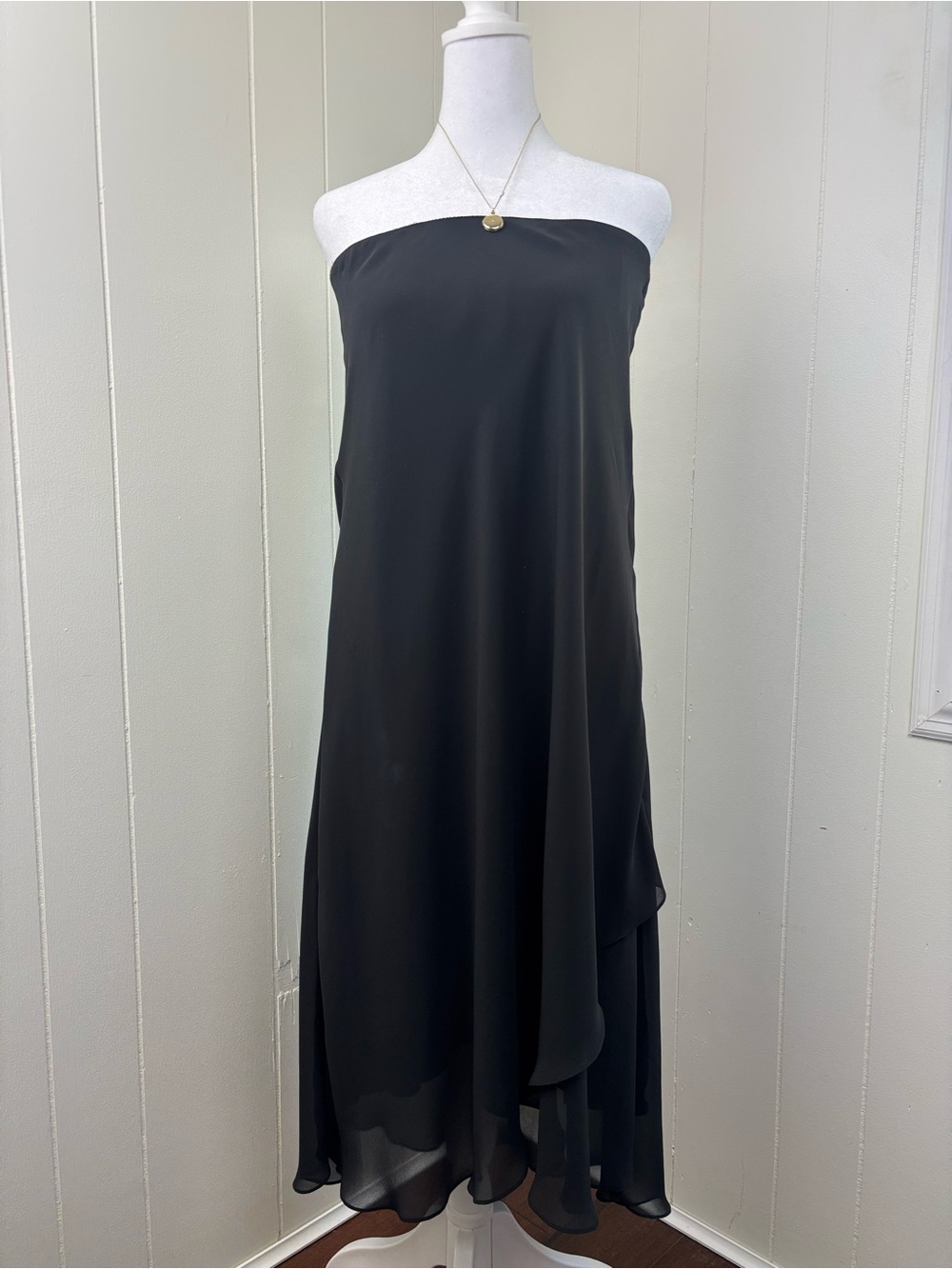 Alex Evenings Black Layered Maxi Skirt